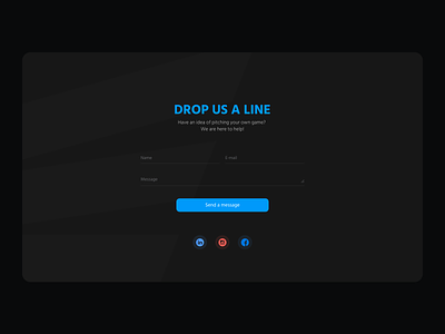 Web design of Contact Us form