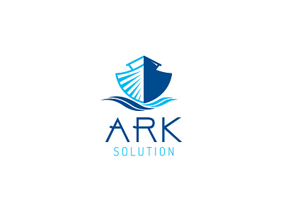 Ark Solution Logo ark boat brand branding company creative design logo logos print ship software solution web