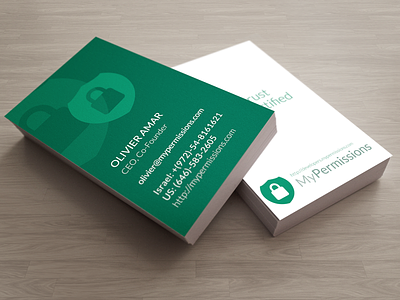 MyPermissions Business Cards branding business cards green