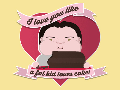 MC Valentine's 90s cake illustration love rap sticker mule throwback valentine valentines
