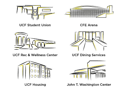 Campus Illustrations illustration illustrator line line work outline school ucf