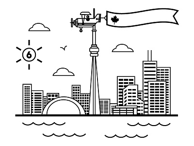 Toronto WIP city illustration line illustration skyline toronto tourism travel