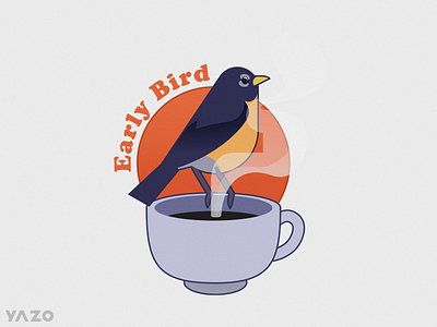 Early Bird | T-shirt print for Yazo bird graphic illustration print t shirt