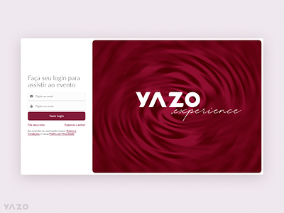 Login Screen - Yazo events online events ui user interface ux