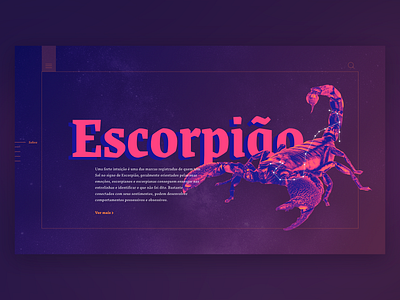 Scorpio horoscope UI galaxy gradient horoscope interaction pink scorpio ui ui ux ui design ux web web design