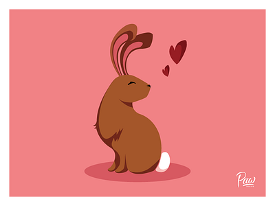 Paw Design Rabbit Love card illustration love magnet nature paw design poetic postcard print rabbit spring summer