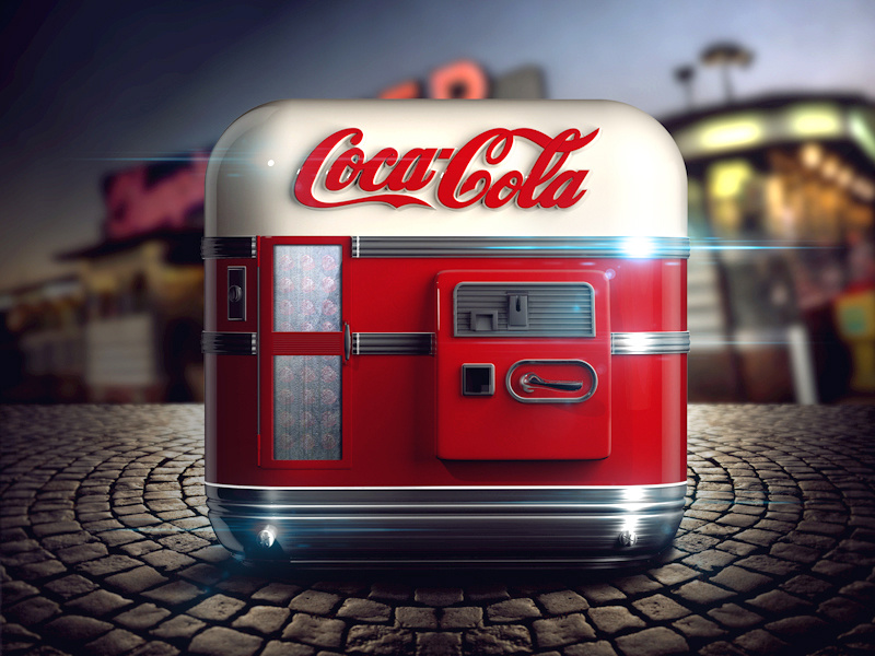 Coke Machine iOS Icon illustration ipad interface mobile appstore icons ui coca cola reflections russia moscow app icon highlight shadow light buttons cola coke drink graphicdesign artwork vector details texture glass design app icon iphone ios