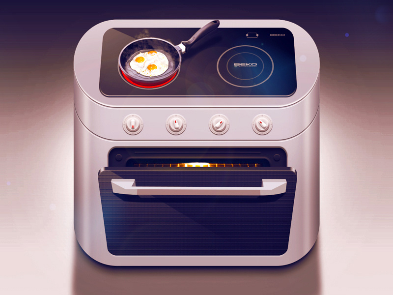 Electric range iOS icon ios iphone icon app design eggs texture details vector artwork graphicdesign steam food pan cooking light shadow scrambled eggs app icon moscow russia reflections coca cola ui icons appstore mobile interface ipad illustration