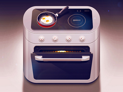 Electric range iOS icon app app icon appstore artwork coca cola cooking design details eggs food graphicdesign icon icons illustration interface ios ipad iphone light mobile moscow pan reflections russia scrambled eggs shadow steam texture ui vector