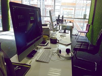 New Workplace))) apple computer desk fun workplace