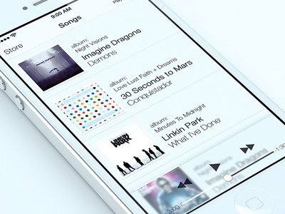 Music player iOS 7 Style