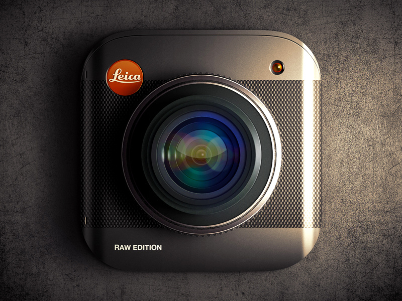 Leica Raw Edition iOS icon russia moscow texture leica lens camera icon ui app ios7 ios