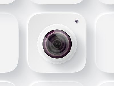 Camera iOS icon (skeuomorphism + neumorphism)