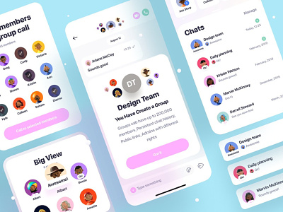 Clean Chat (Available on Creative Market) app chat message ui ux
