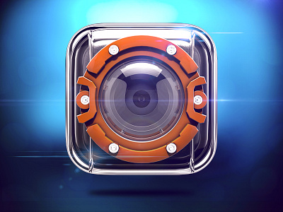 ACTION CAMERA iOS Icon app camera glass icon ios lens moscow plastic reflections russia ui ux