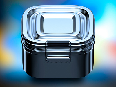 Metal box iOS Icon box illustration ios ios7 metal reflection steel