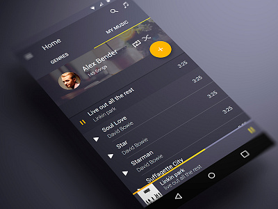 Android Music App Material Design My Music By Alex Bender On Dribbble