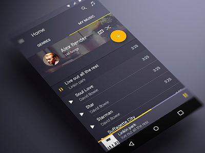 Android music App Material design My music