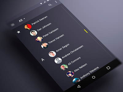 Android music App Material design Contacts android app contacts material material design music player sidebar ui user ux