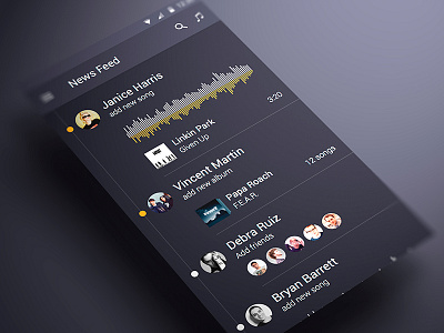 Android music App Material design News Feed