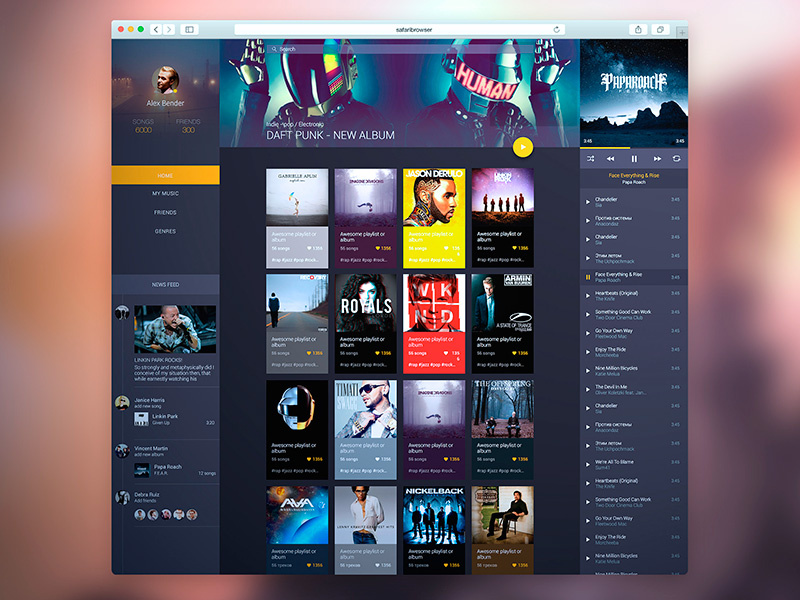 Music Web by ALEX BENDER on Dribbble