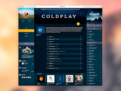 Music Web Album View material material design music news player playlist profile sidebar ui user web