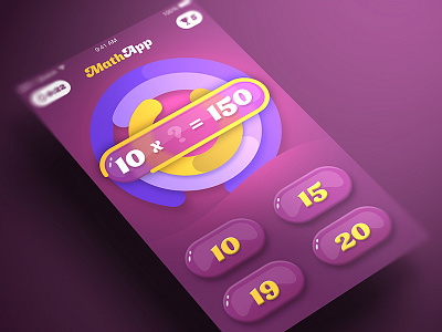 Math Game iOS App game glow icon ios number ui