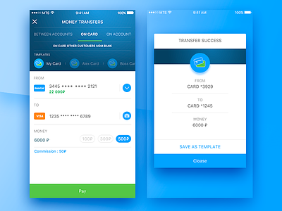 Mdm Facelift Money transfers app bank banking cards cover finance ios iphone pay payment ui ux