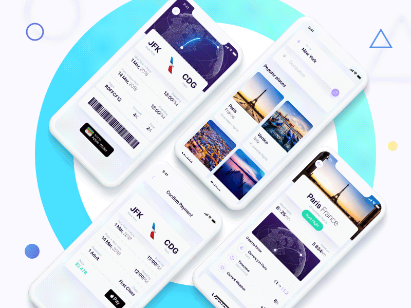 Luxury Flights App animatiion app design app. bill. card. checkout. flight. interface. ios. mobile app design planet. ui. ux.