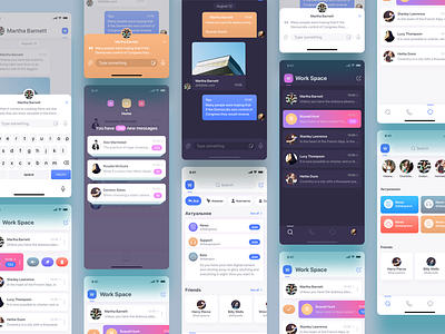 Chat flow animation app branding chat cover design finance flow icon ios iphone logo messenger notification profile social team ui vector web