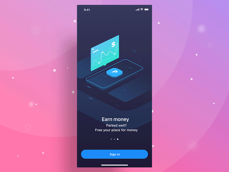 Onboarding mobile app design animation