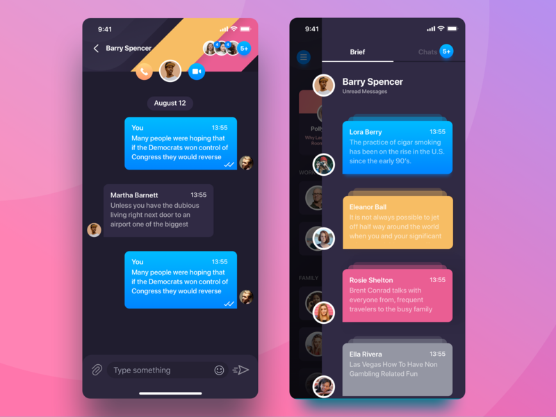 Rainbow Messenger chat view by ALEX BENDER on Dribbble