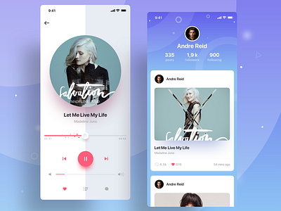 Music Player mobile app design animation web design branding app branding cards design flat icon inteface ios logo minimal profile social ui ux vector web