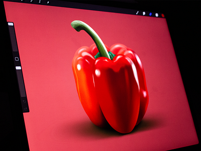 Pepper (iPad Pro) app icon illustraion ios ipad ipadpro pepper procreate ui vegetables