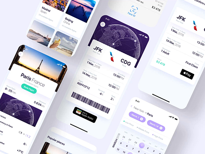 Flights App mobile app design animation web design branding app cards cover creativemarket finance icon ios iphone luxury profile travel ui ux