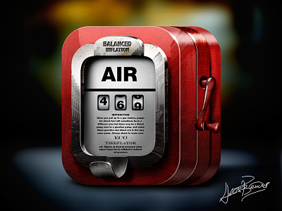 balanced inflation Icon air app appstore artwork awesome balanced inflation design details icon illustration interface ios ipad iphone iron light metal mobile moscow old photoshop pipe pump retro russia shadow text texture ui vector