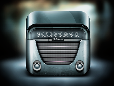 Silvertone Radio icon ios lights old old school radio reflections retro shadows silvertone