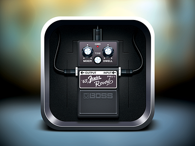 Boss Pedal icon app band boss effects flare guitar highlight icon ios ipad iphone lights mobile moscow music pedal preamp processor rock russia shadows ui vector wire