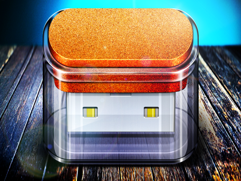 Usb Flash Drive Icon ios icon reflections modern lights shadows usb flash drive hdd texture cork glass moscow russia flare highlight ipad app mobile iphone ui vector
