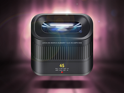 Lens icon background brand camera flare highlight icon ios leica lens lights modern moscow phone photo reflections russia shadows
