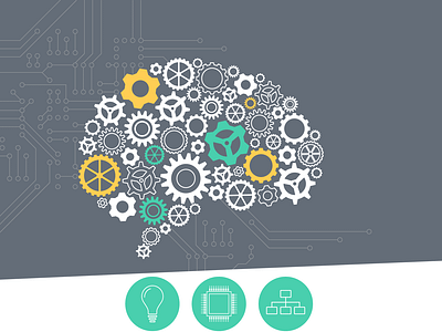 Machine Learning ai artificial intelligence brain circuit board illustration machine learning presentation template