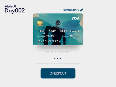 DailyUI Day002 002 checkout credit card dailyui ghibli studio