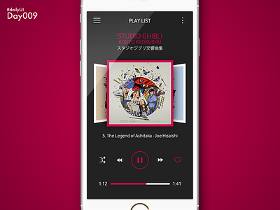 Dailyui Day009 dailyui day 009 ghibli hayao miyazaki mononke music player princess studio