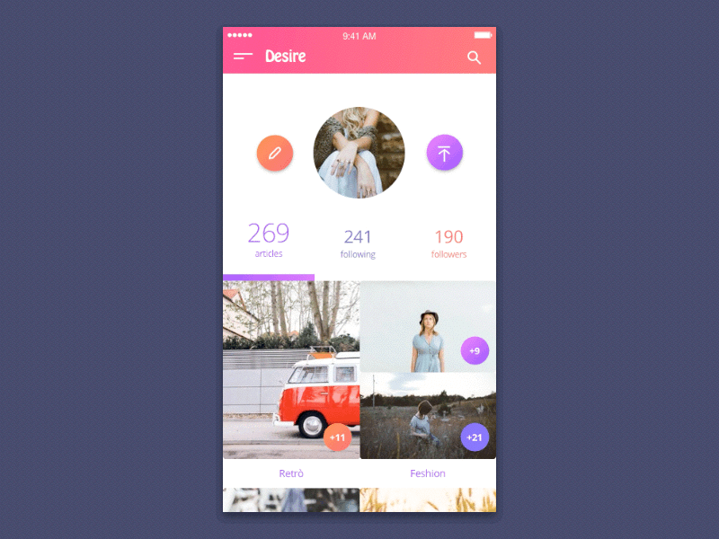 Desire app following