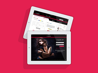 Lancôme e-commerce for tablet e commerce ecommerce lancôme pink tablet ui user experience user interactive ux