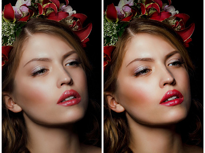 Photo Stylized Retouch edit Series #16 "Redhead Model Close up"