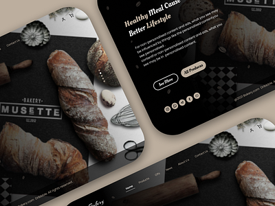 Bakery UI design bakery classic dark design figma hero minimal ui uiux ux webdesign website