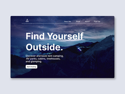 Landing Page Design for a camping website graphic design herosection landingpage ui webdesign