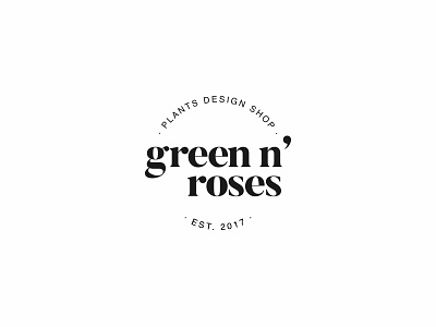 Green N' Roses logo florist flower logo shop