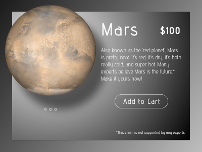 Mars for Sale 012 buy dailyui ecommerce mars